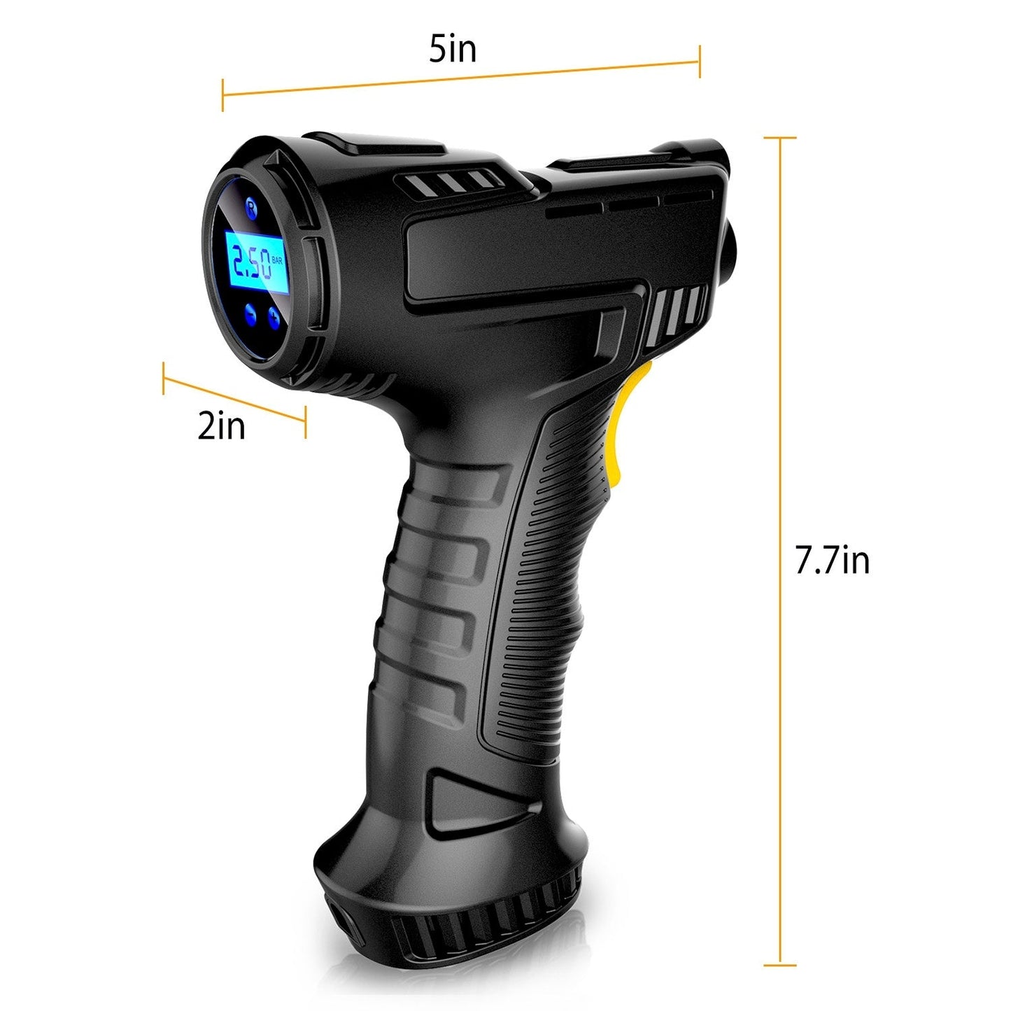 Digitaler 12V Reifenkompressor mit LED-Beleuchtung