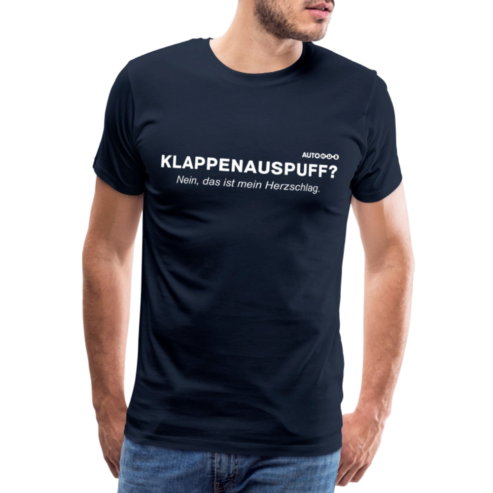 Männer Premium T-Shirt "Klappenauspuff" - navy