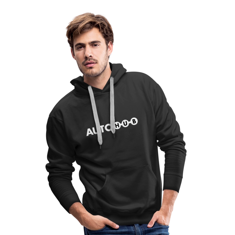 AUTOHUB Premium Herren-Hoodie mit Flat White Logo - black