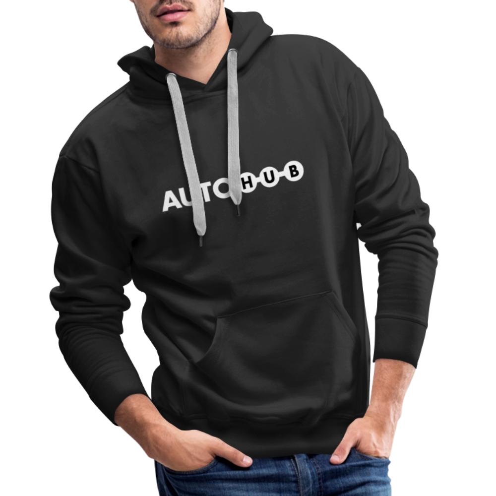 AUTOHUB Premium Herren-Hoodie mit Flat White Logo - black