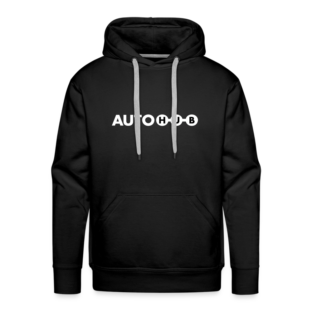 AUTOHUB Premium Herren-Hoodie mit Flat White Logo - black