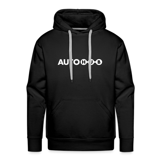 AUTOHUB Premium Herren-Hoodie mit Flat White Logo - black