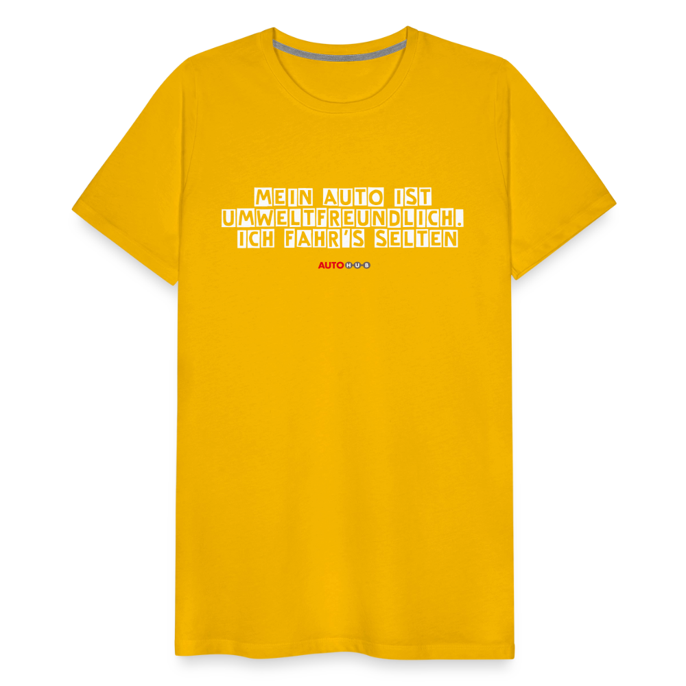 AUTOHUB Premium Work-Shirt mit Spruch - sun yellow